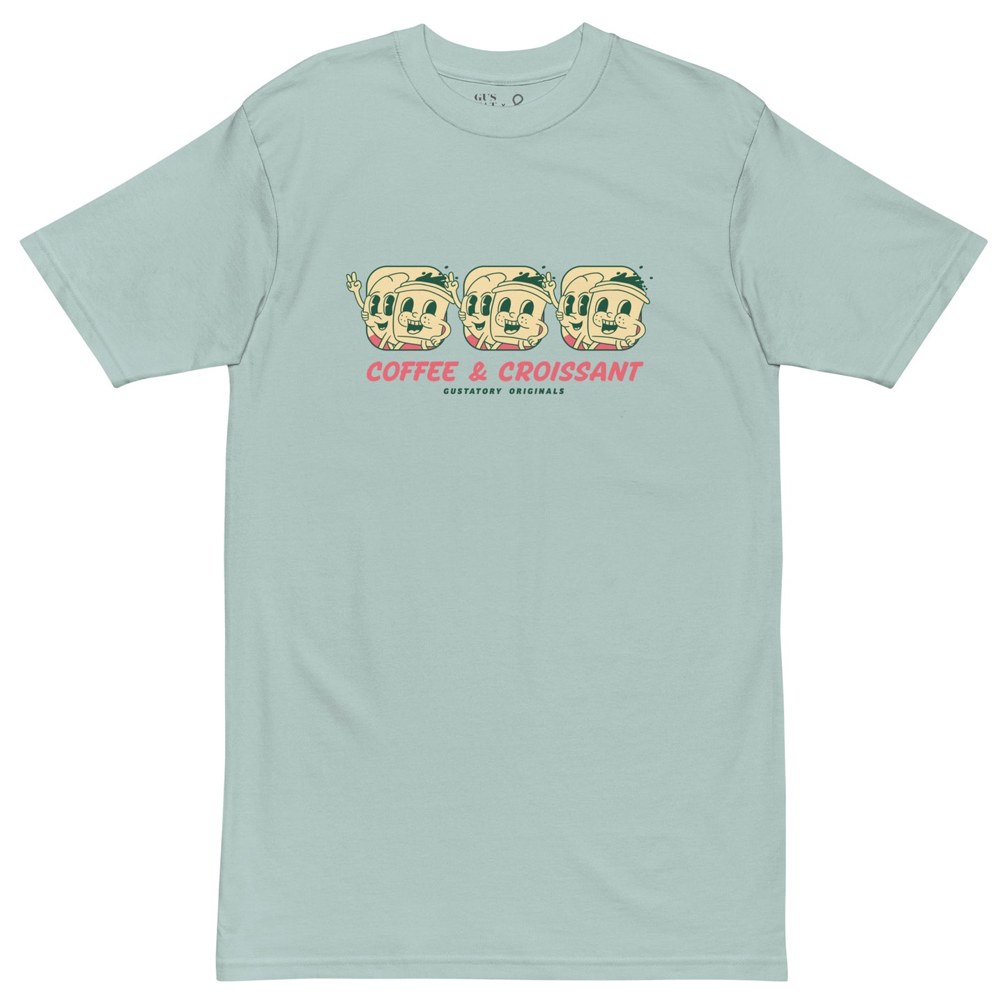 GUSTATORY Originals Coffee & Croissant Heavy Cotton T-Shirt