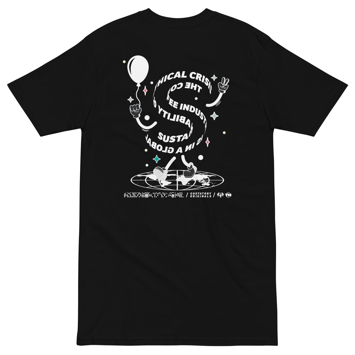 GUSTATORY Originals Sustainability Crisis Heavy Cotton Embroidered T-Shirt