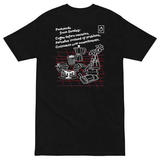 GUSTATORY Originals Postcards From Sunday Heavy Cotton Embroidered T-Shirt