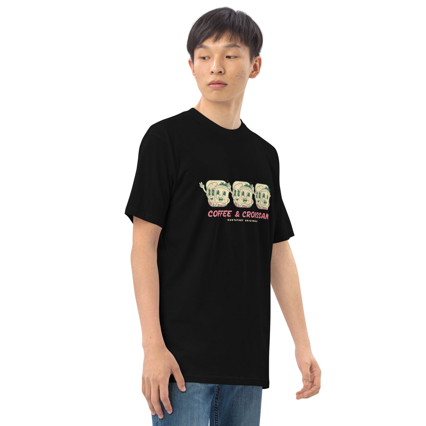 GUSTATORY Originals Coffee & Croissant Heavy Cotton T-Shirt
