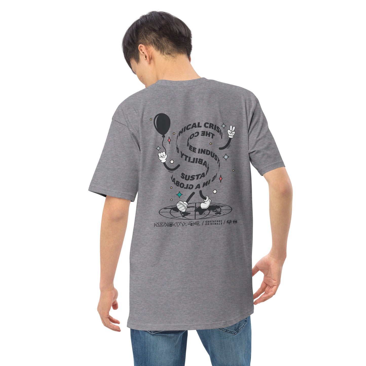 GUSTATORY Originals Sustainability Crisis Heavy Cotton Embroidered T-Shirt
