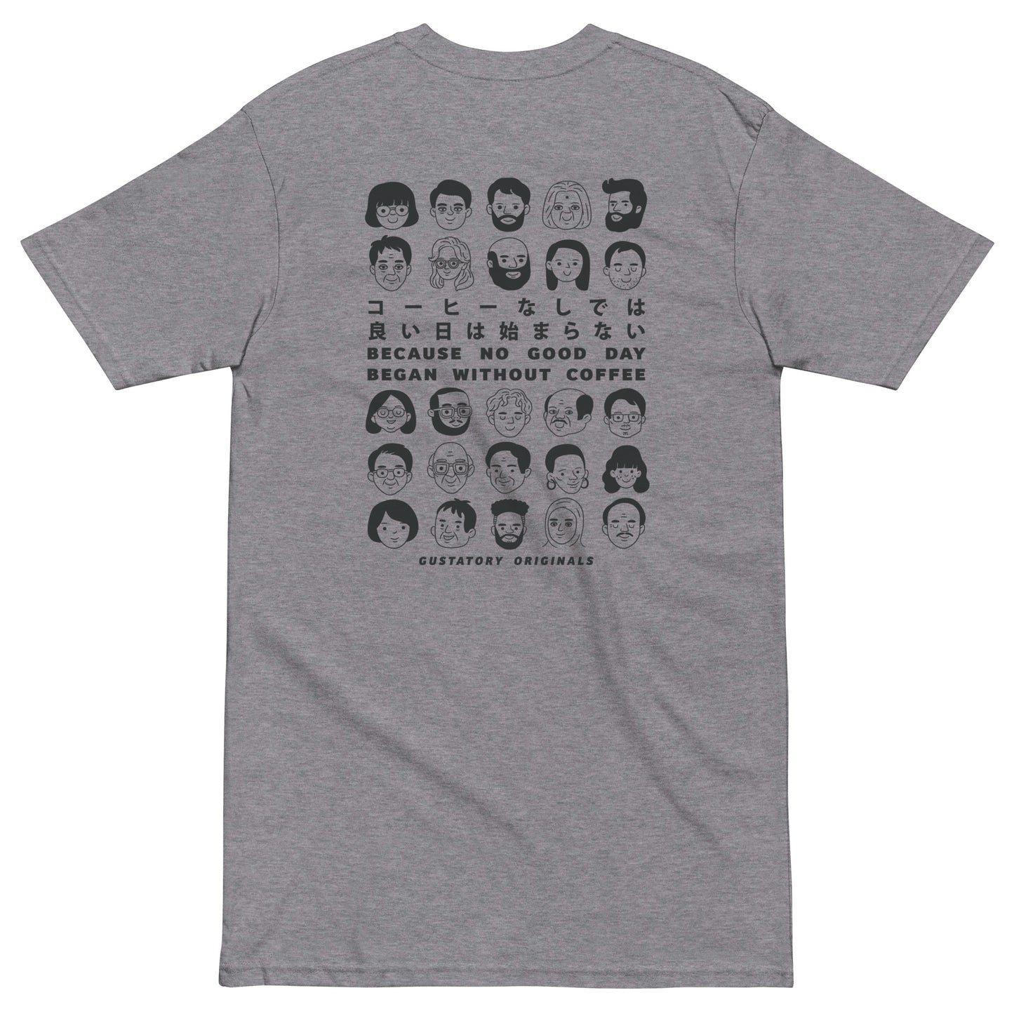 GUSTATORY Originals Because No Good Day... Heavy Cotton Embroidered T-Shirt