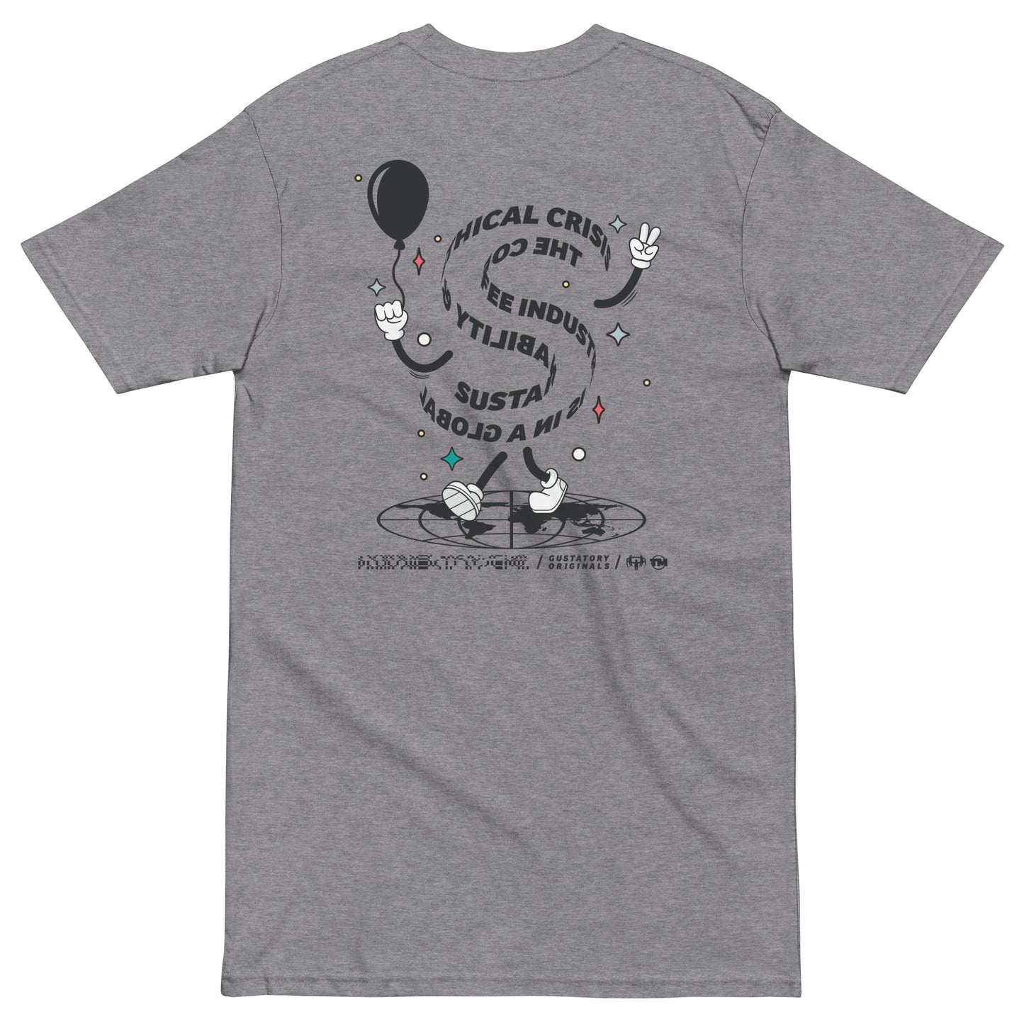 GUSTATORY Originals Sustainability Crisis Heavy Cotton Embroidered T-Shirt