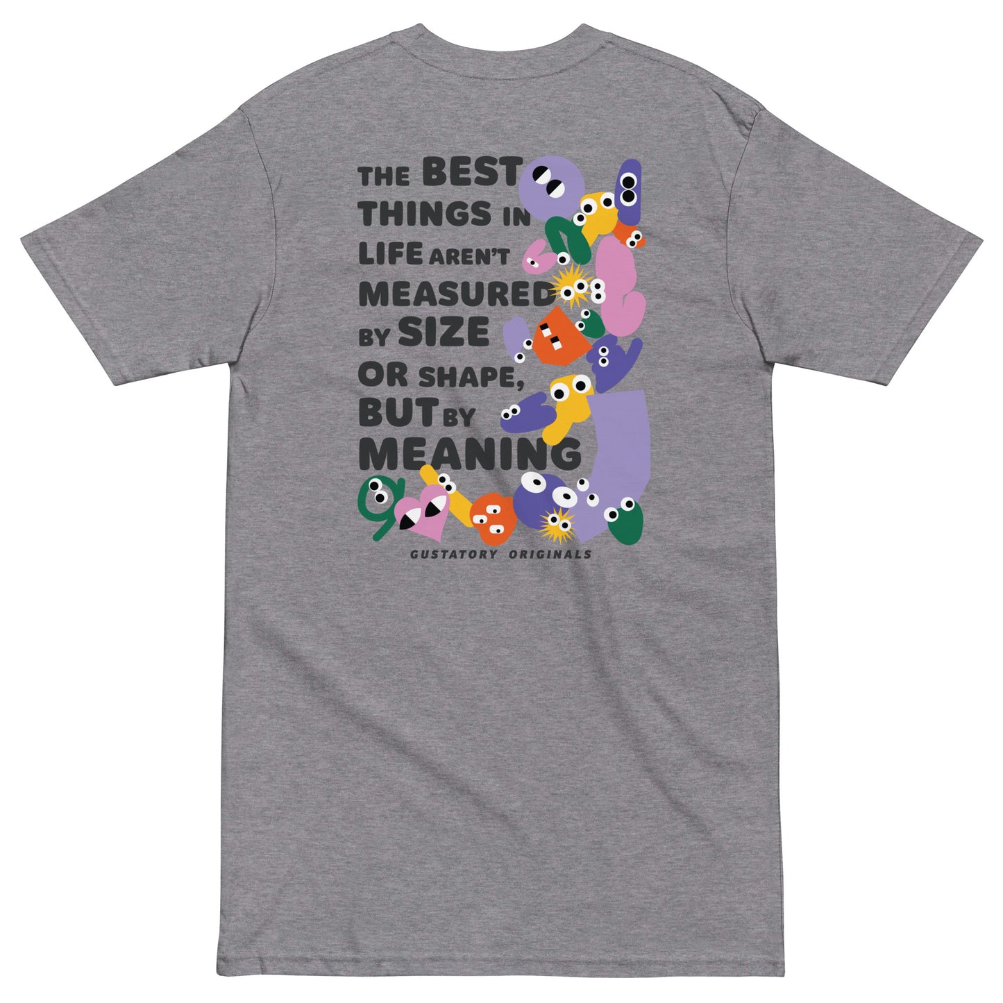 GUSTATORY Originals Shapes & Sizes Heavy Cotton Embroidered T-Shirt