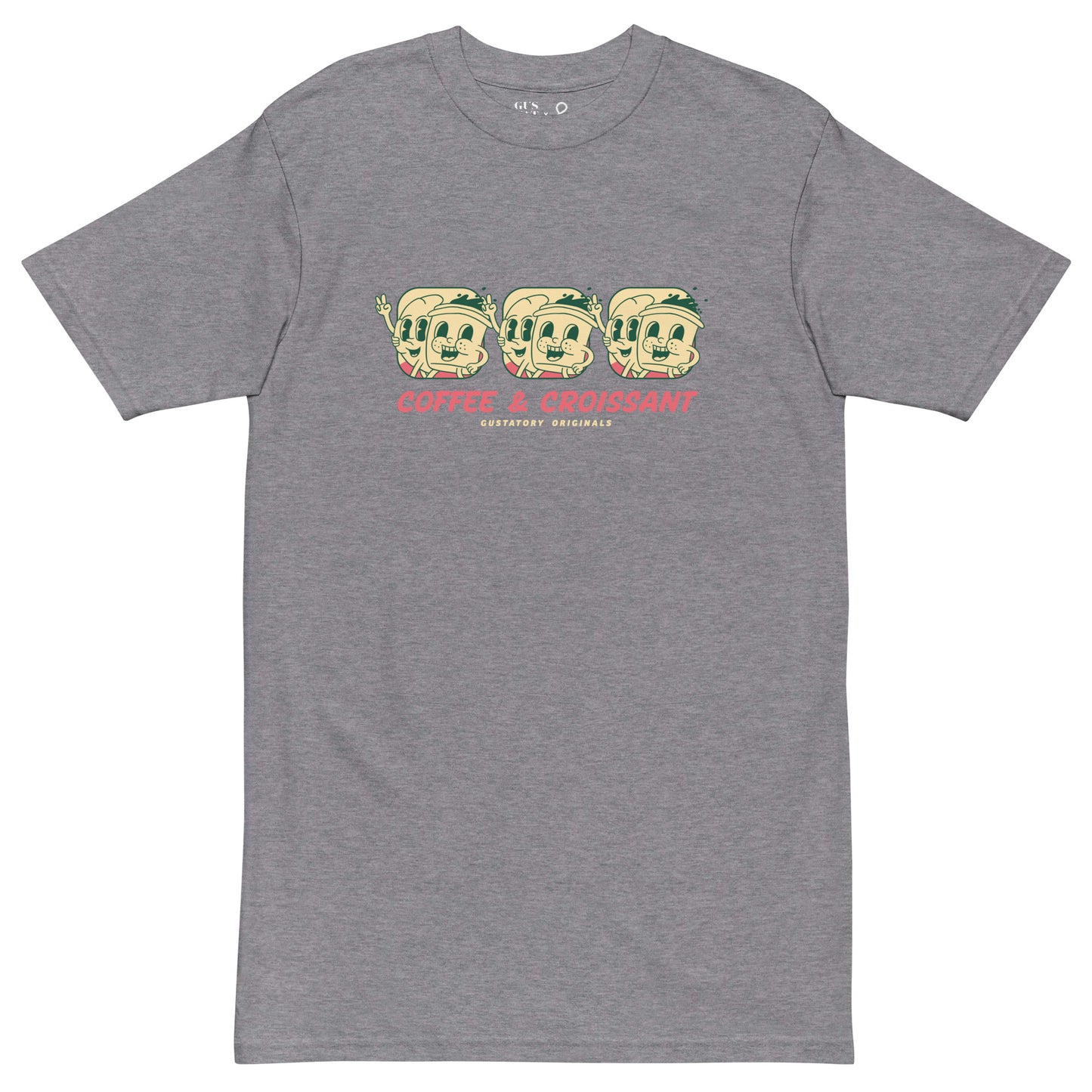 GUSTATORY Originals Coffee & Croissant Heavy Cotton T-Shirt