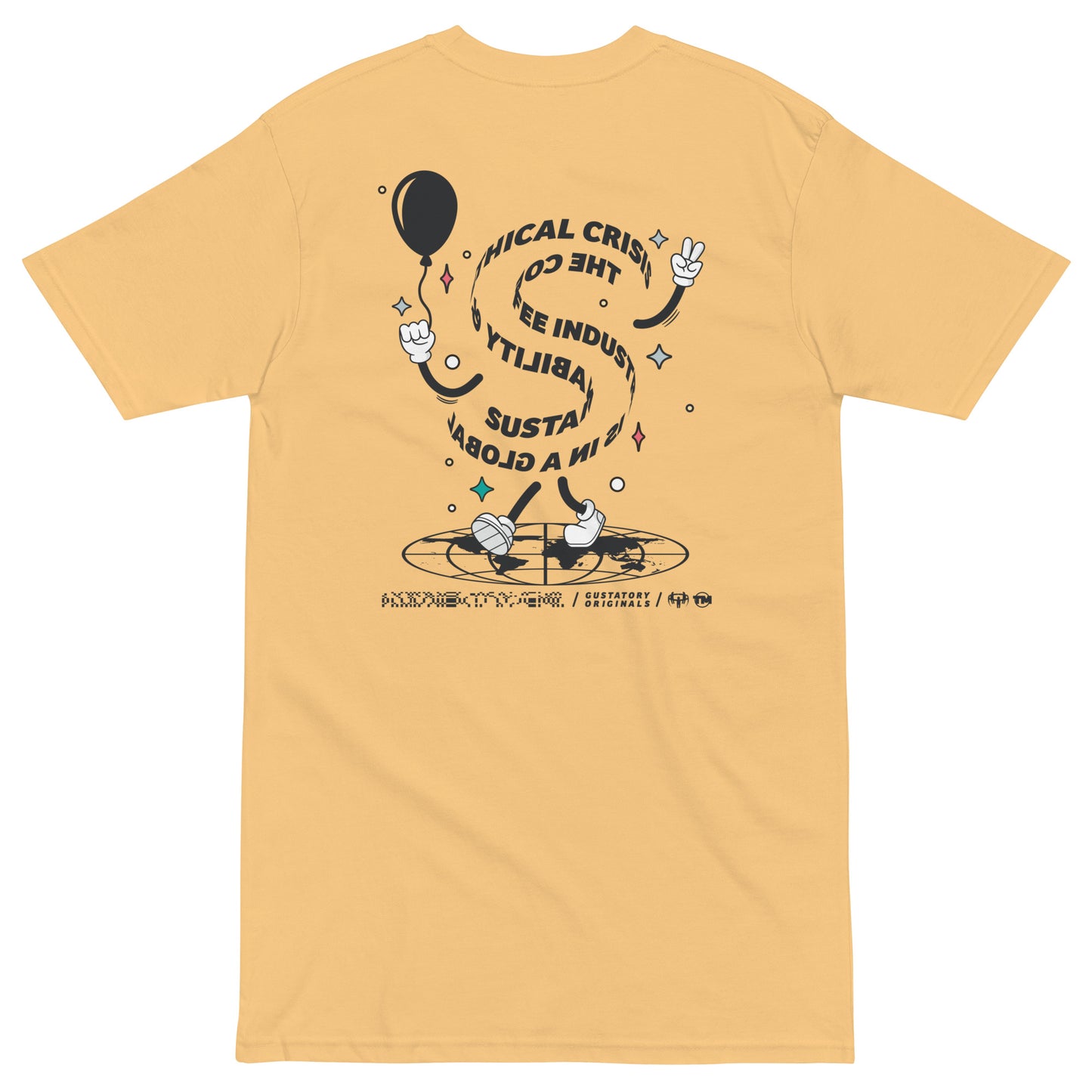 GUSTATORY Originals Sustainability Crisis Heavy Cotton Embroidered T-Shirt