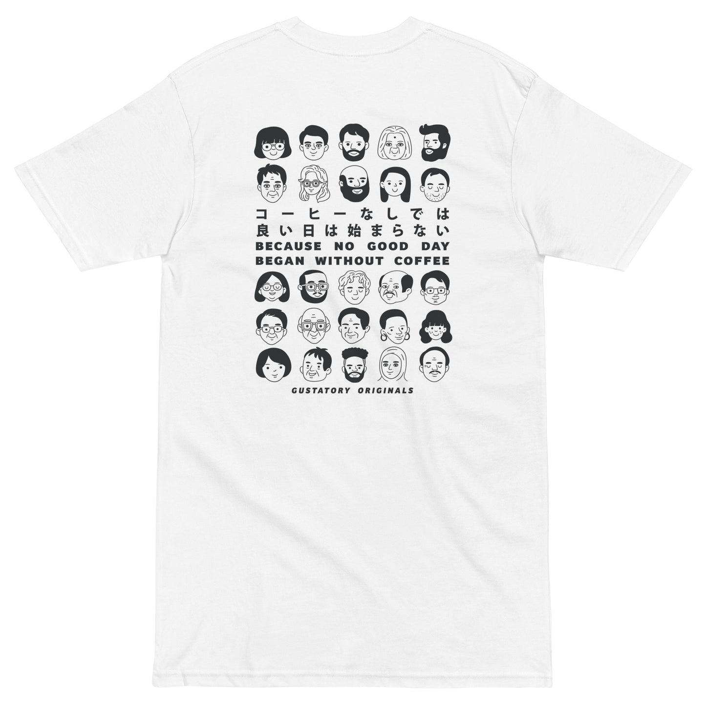 GUSTATORY Originals Because No Good Day... Heavy Cotton Embroidered T-Shirt