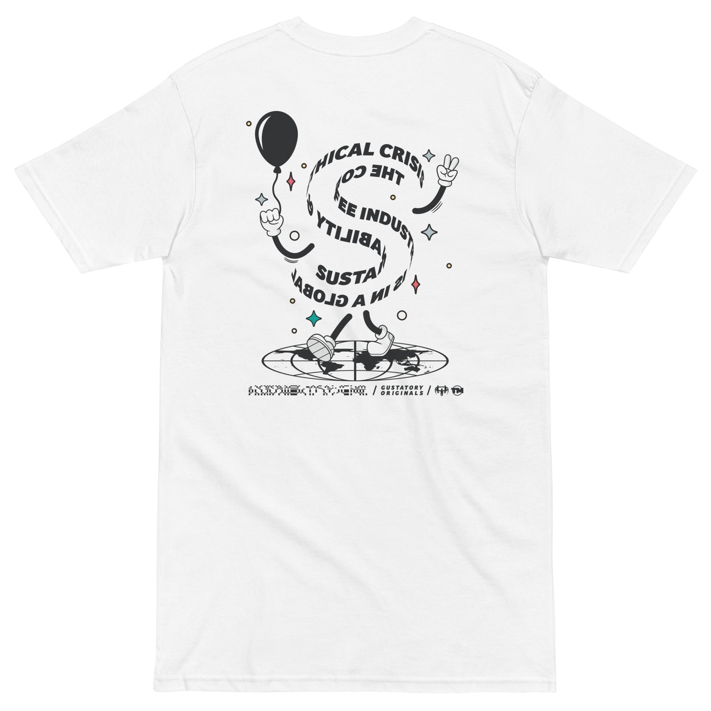 GUSTATORY Originals Sustainability Crisis Heavy Cotton Embroidered T-Shirt