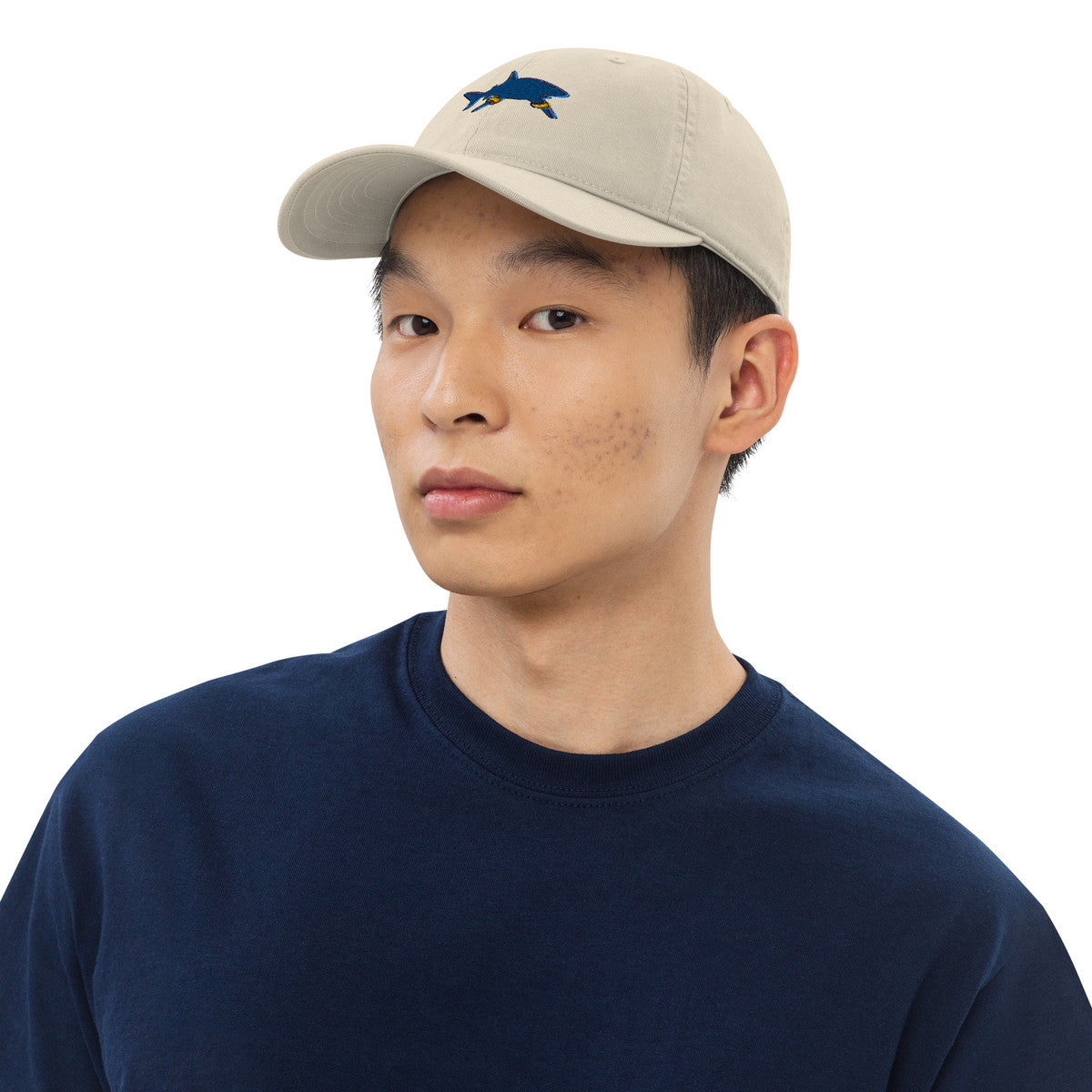 ANCHOR & CREW Shark Gone Swimming In The Wild Organic Cotton Embroidered Baseball Cap