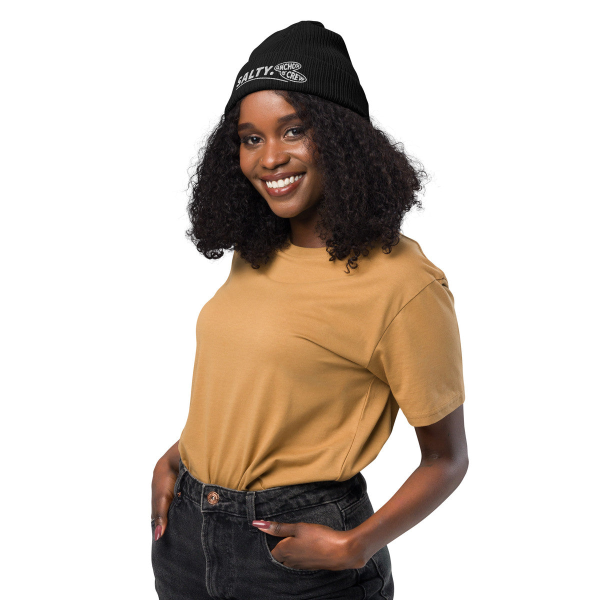 ANCHOR & CREW Salty. Alpha Organic Cotton Embroidered Beanie