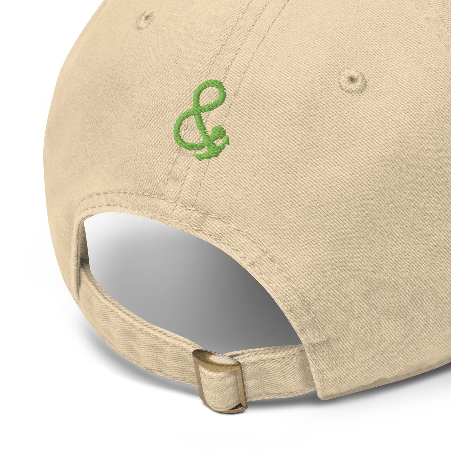 Pistachio Slogan Cotton Embroidered Cap