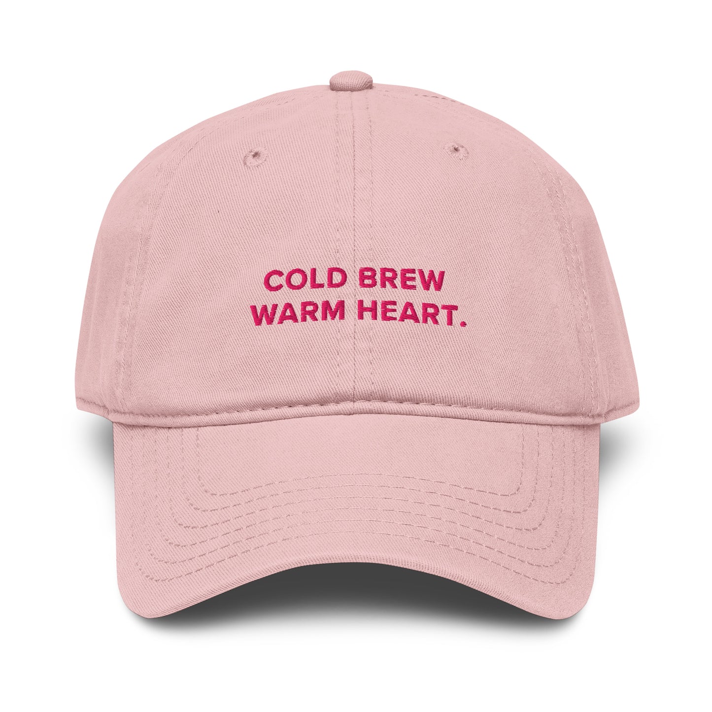 GUSTATORY Cold Brew Warm Heart. Cotton Embroidered Cap