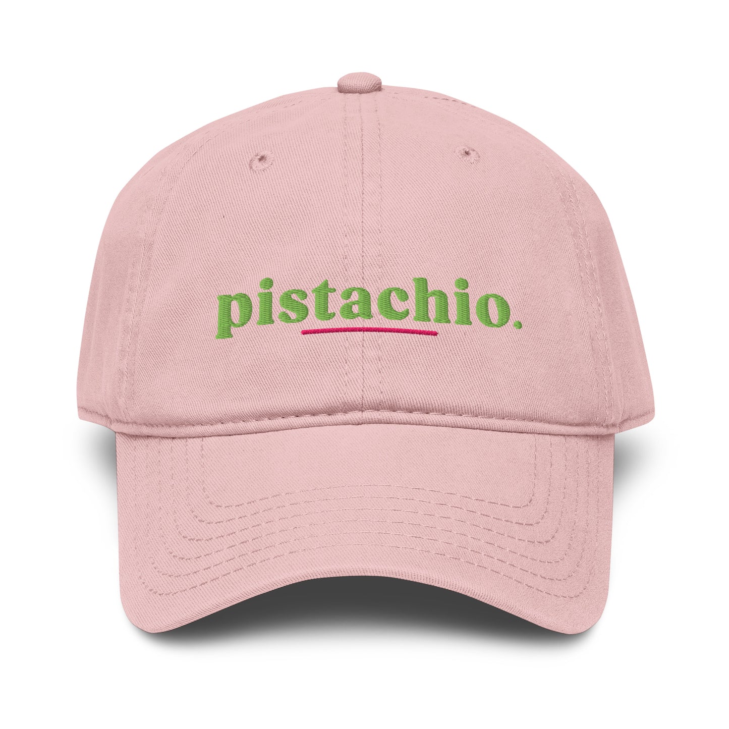 Pistachio Slogan Cotton Embroidered Cap