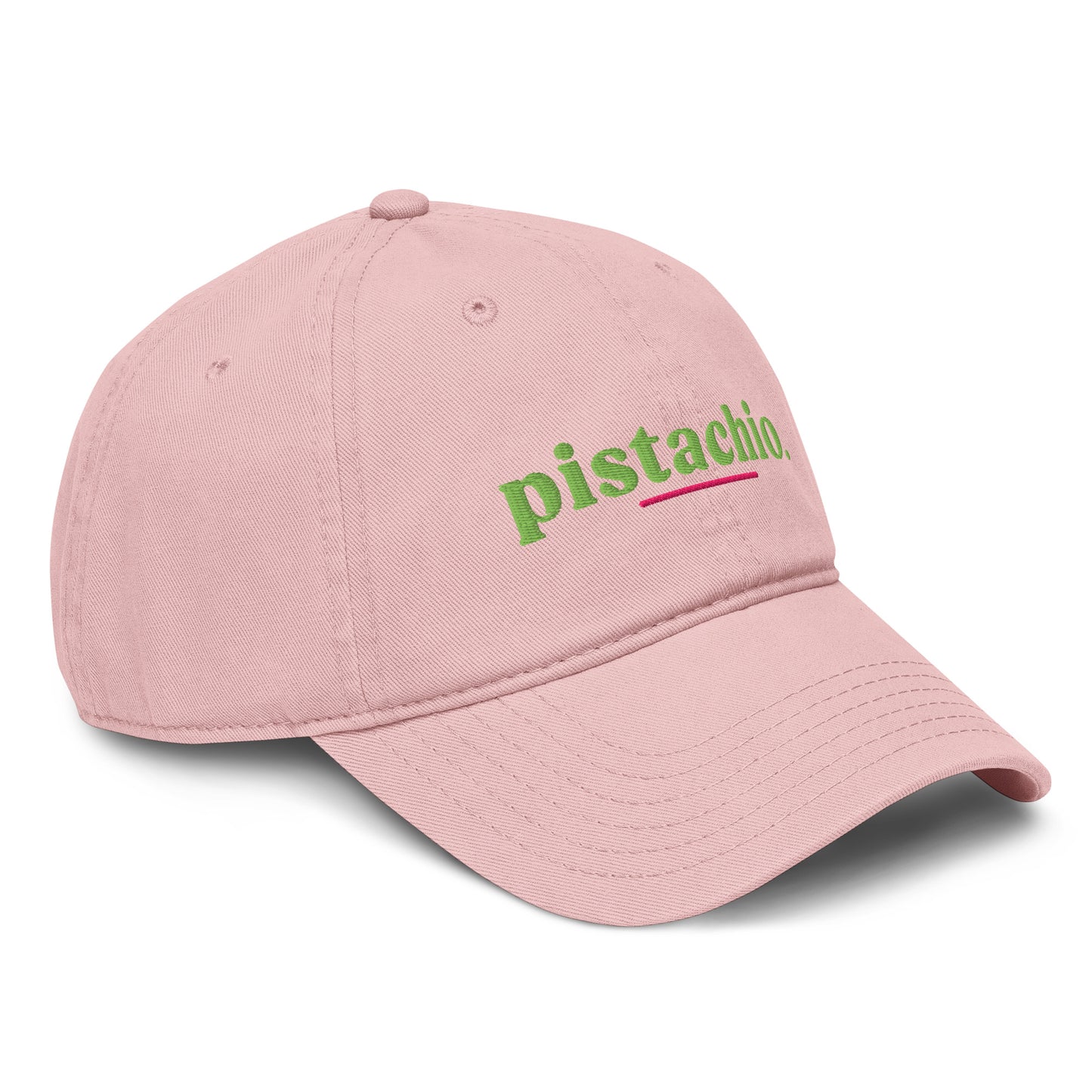 Pistachio Slogan Cotton Embroidered Cap