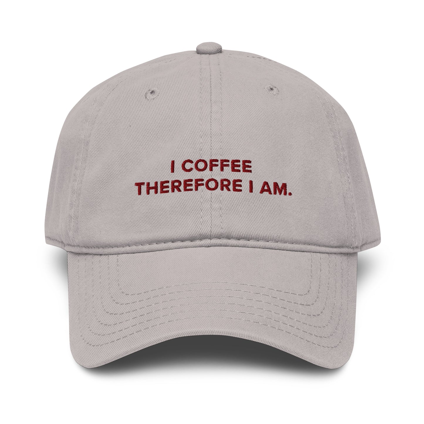 GUSTATORY I Coffee Therefore I Am. Cotton Embroidered Cap