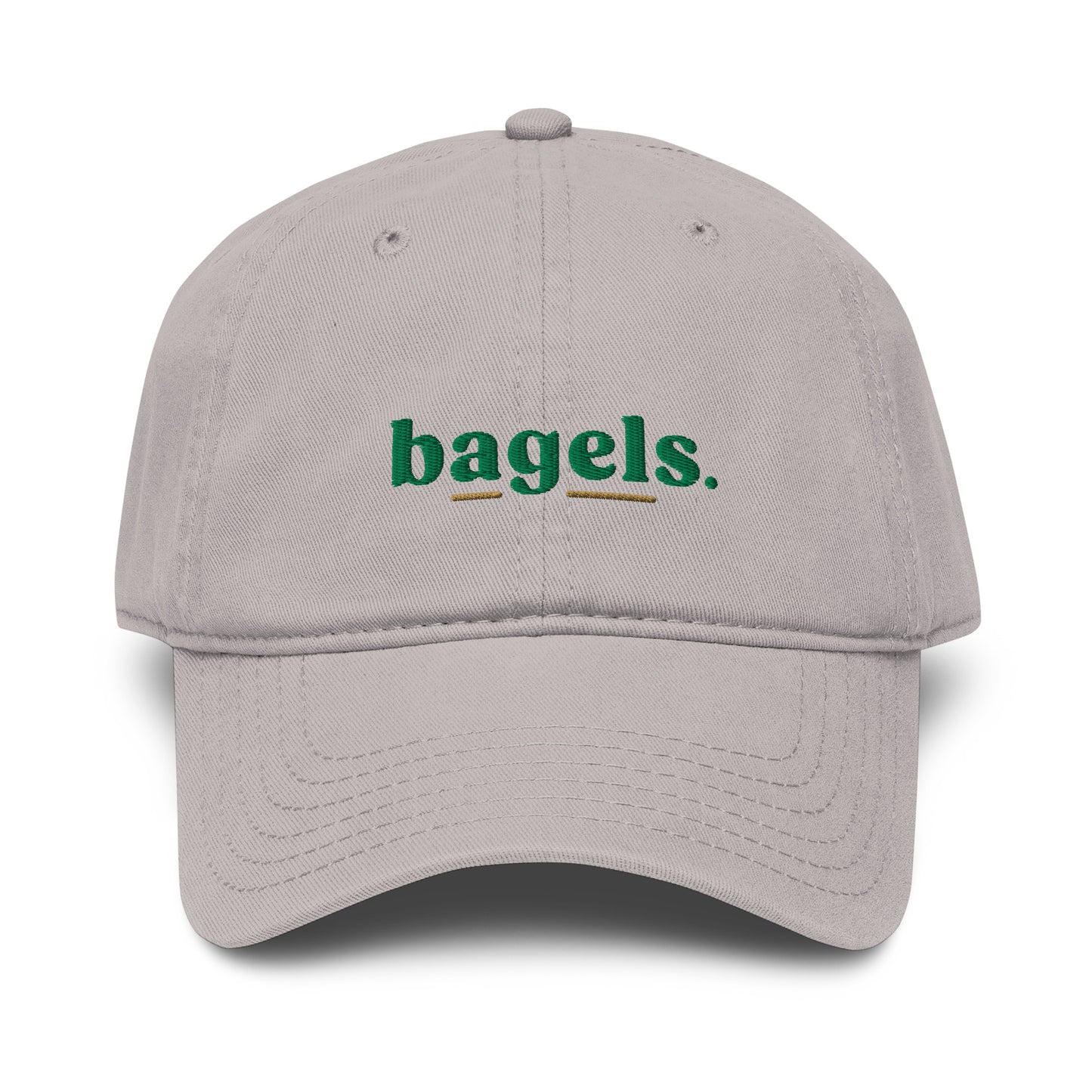 Bagels Slogan Cotton Embroidered Cap