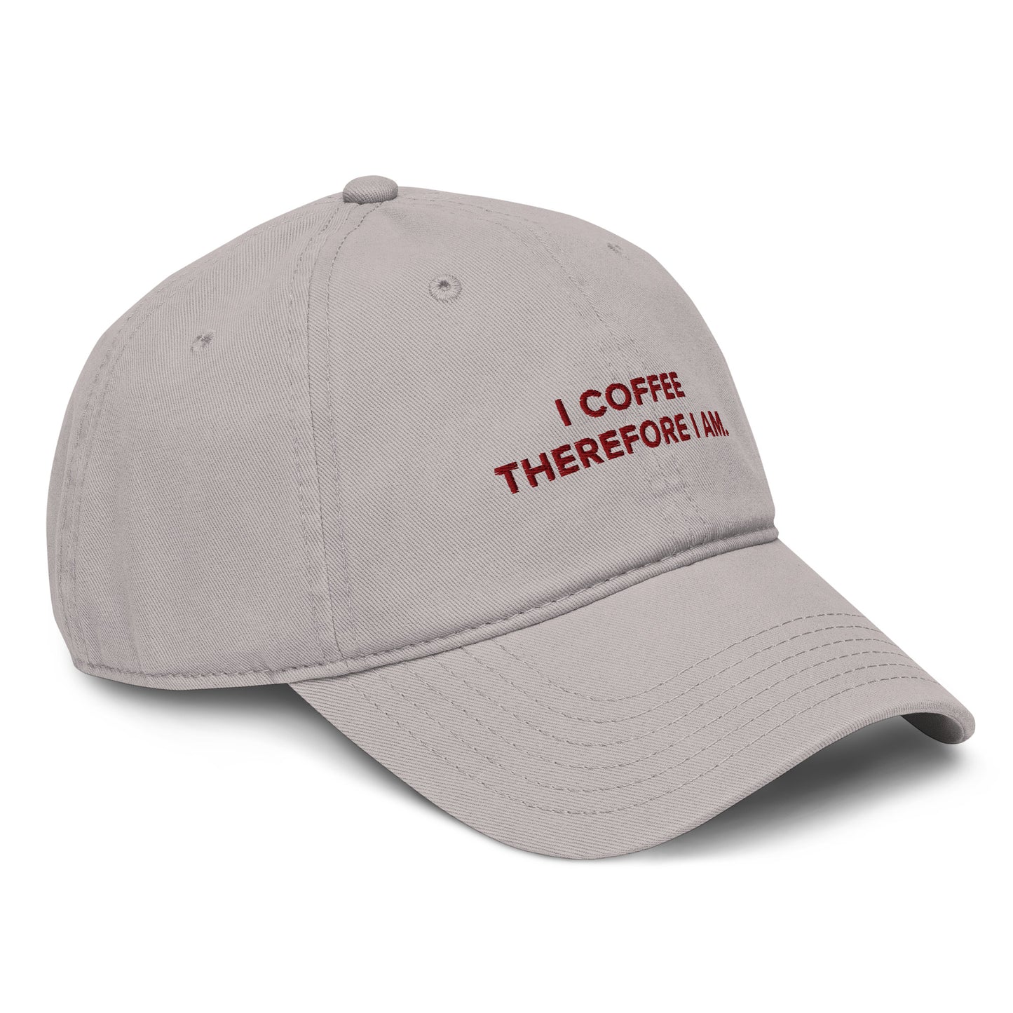 GUSTATORY I Coffee Therefore I Am. Cotton Embroidered Cap