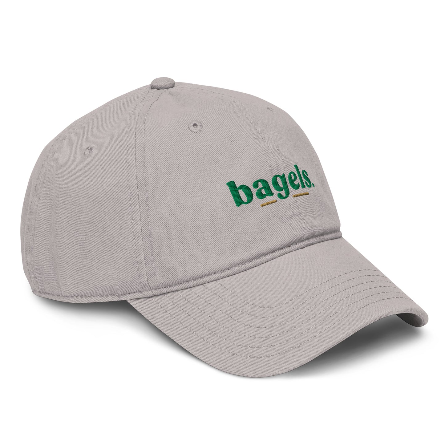 Bagels Slogan Cotton Embroidered Cap