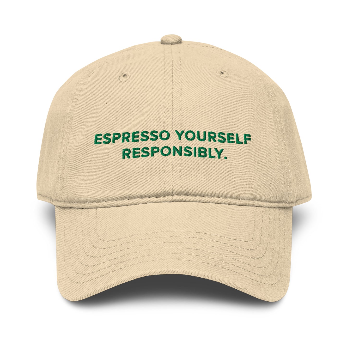 GUSTATORY Espresso Yourself Responsibly. Cotton Embroidered Cap