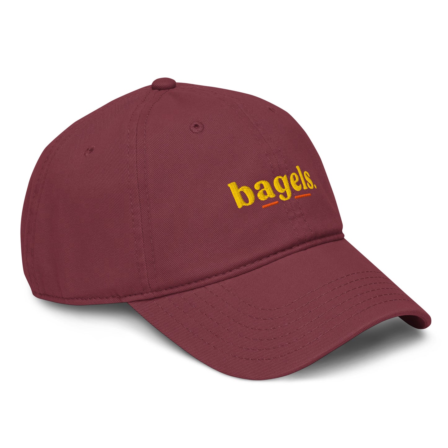 Bagels Slogan Cotton Embroidered Cap