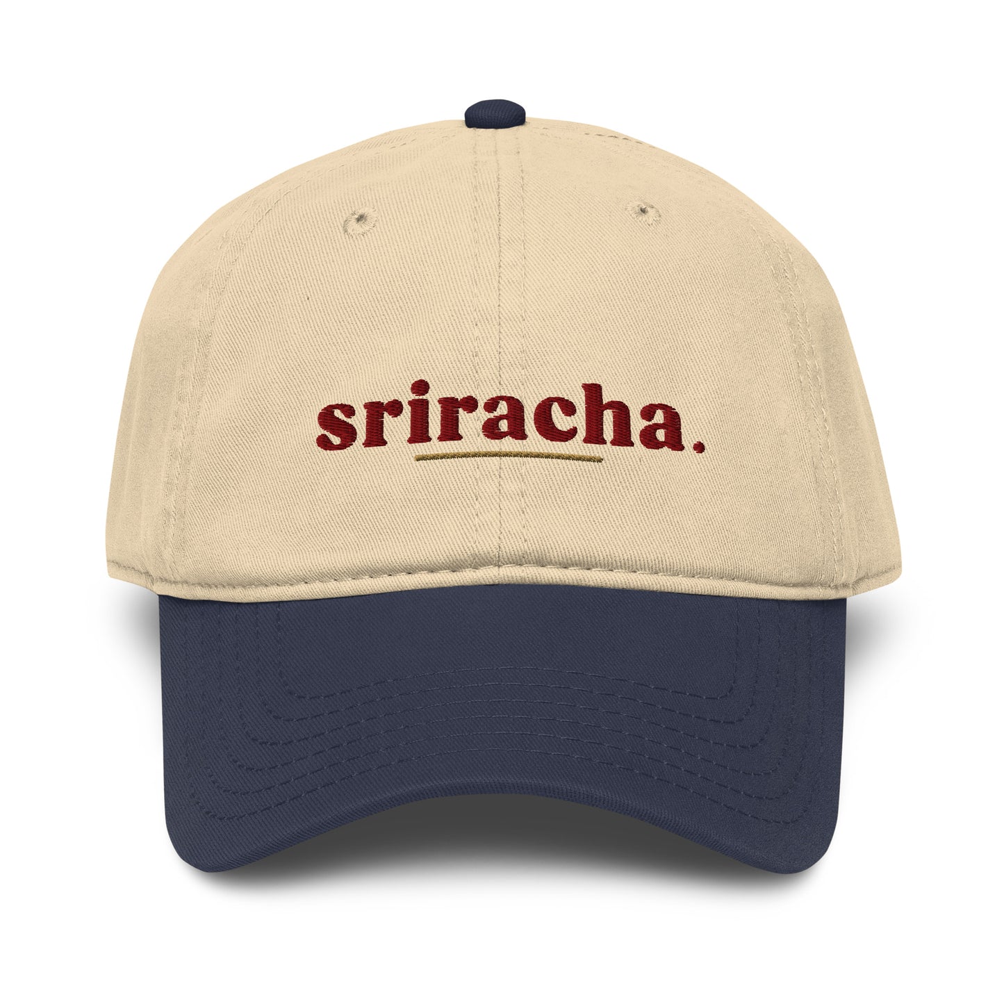 Sriracha Slogan Cotton Embroidered Cap