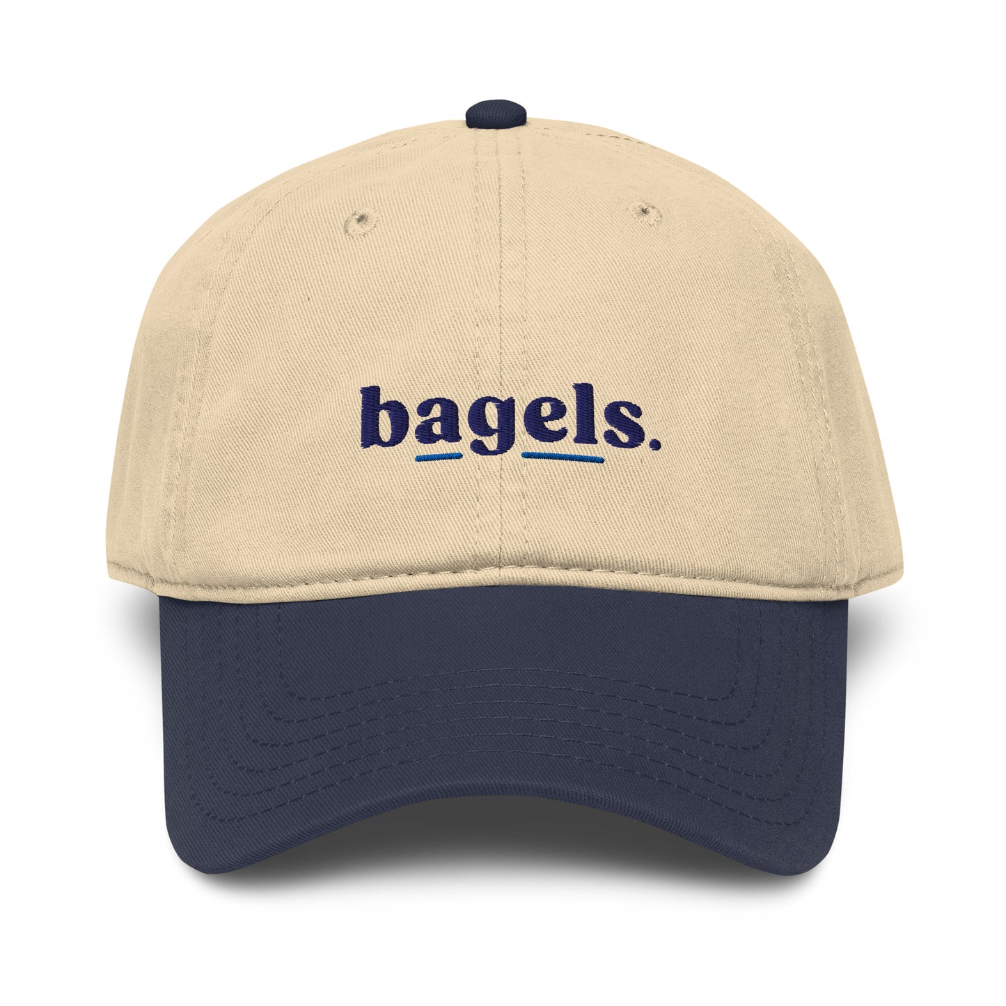 Bagels Slogan Cotton Embroidered Cap