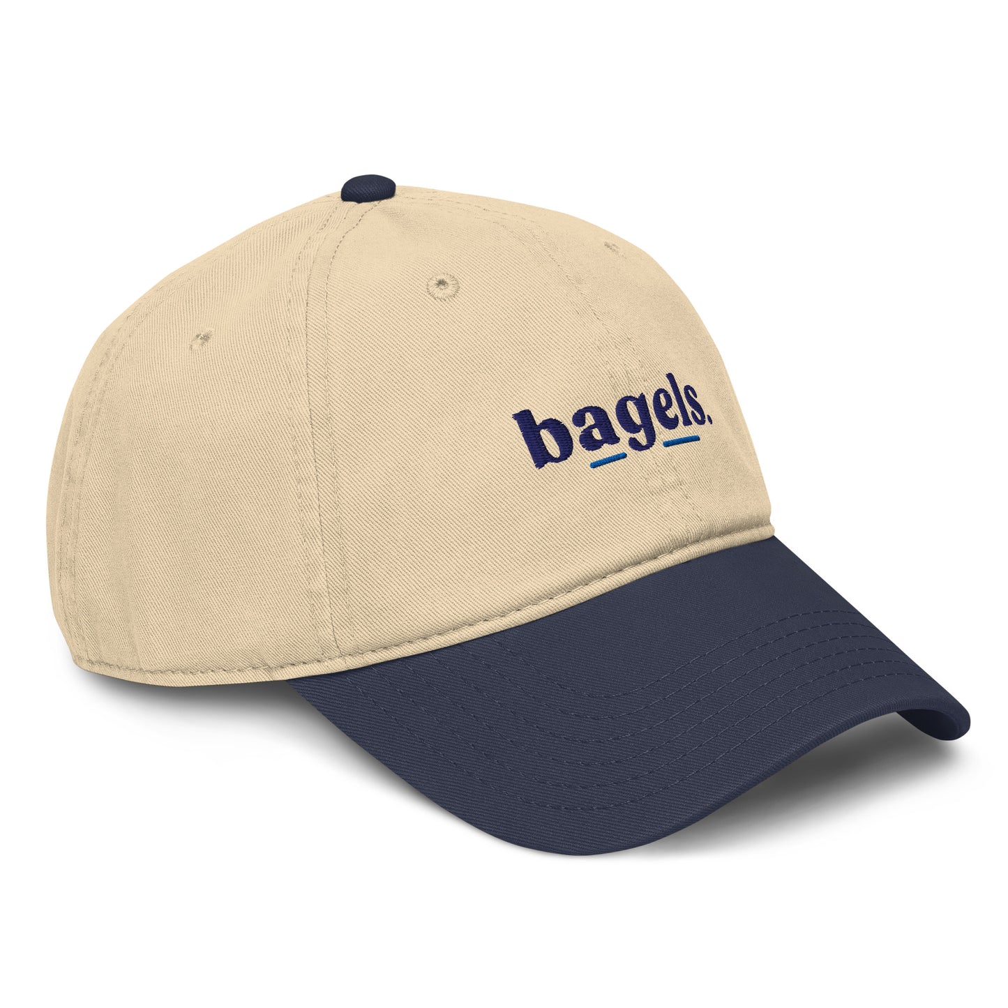 Bagels Slogan Cotton Embroidered Cap