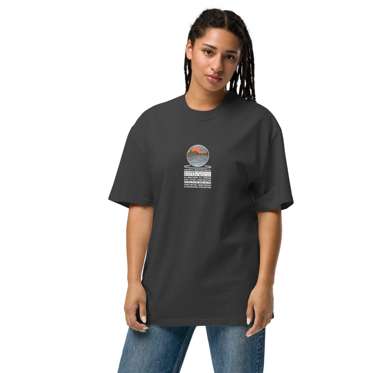 ANCHOR & CREW Panoramic Peaks Explore Co. Oversized Cotton T-Shirt 