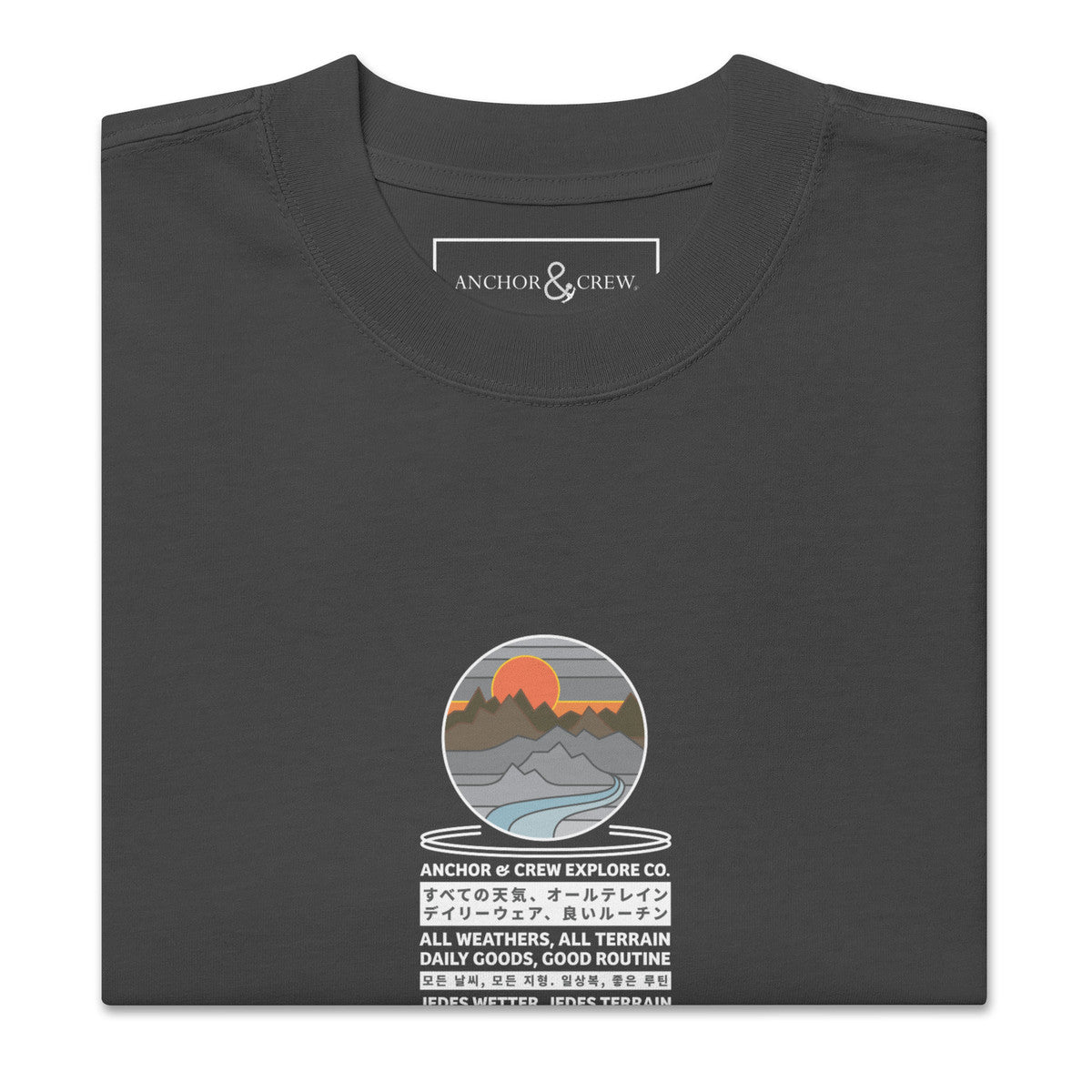 ANCHOR & CREW Panoramic Peaks Explore Co. Oversized Cotton T-Shirt 