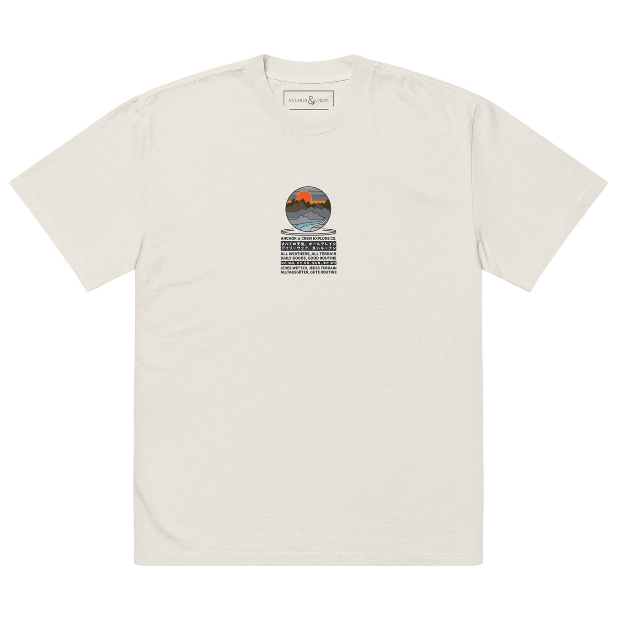 ANCHOR & CREW Panoramic Peaks Explore Co. Oversized Cotton T-Shirt 