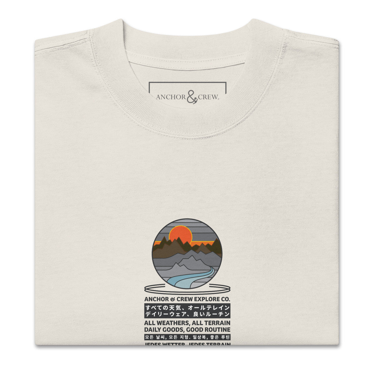 ANCHOR & CREW Panoramic Peaks Explore Co. Oversized Cotton T-Shirt 