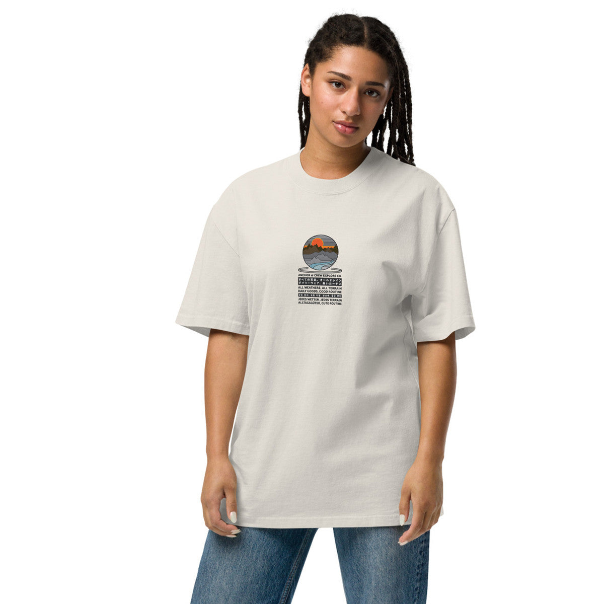 ANCHOR & CREW Panoramic Peaks Explore Co. Oversized Cotton T-Shirt 