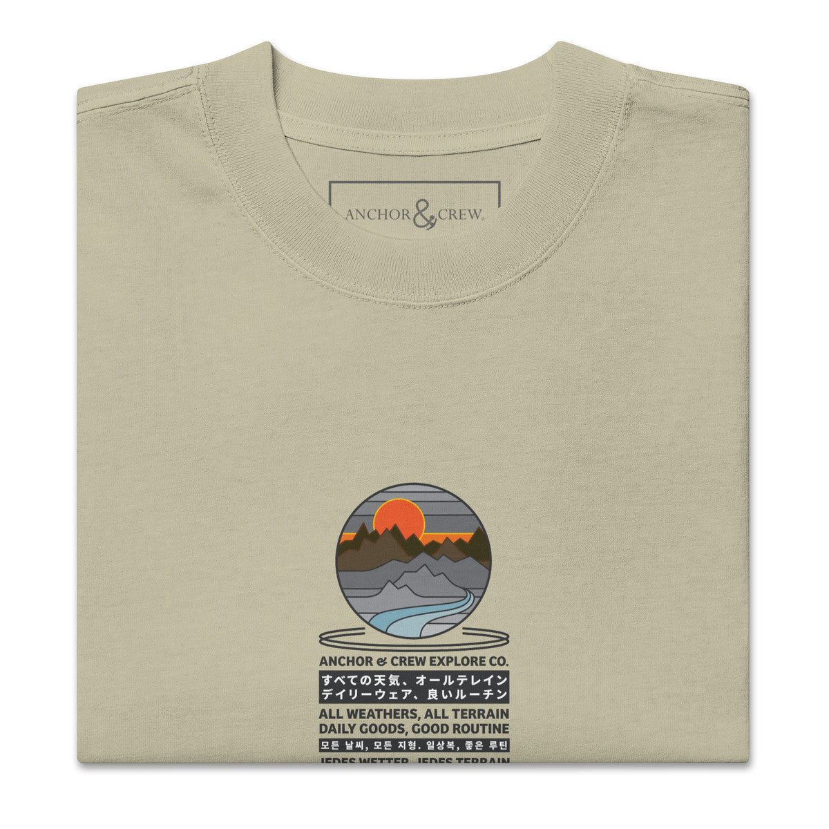 ANCHOR & CREW Panoramic Peaks Explore Co. Oversized Cotton T-Shirt 