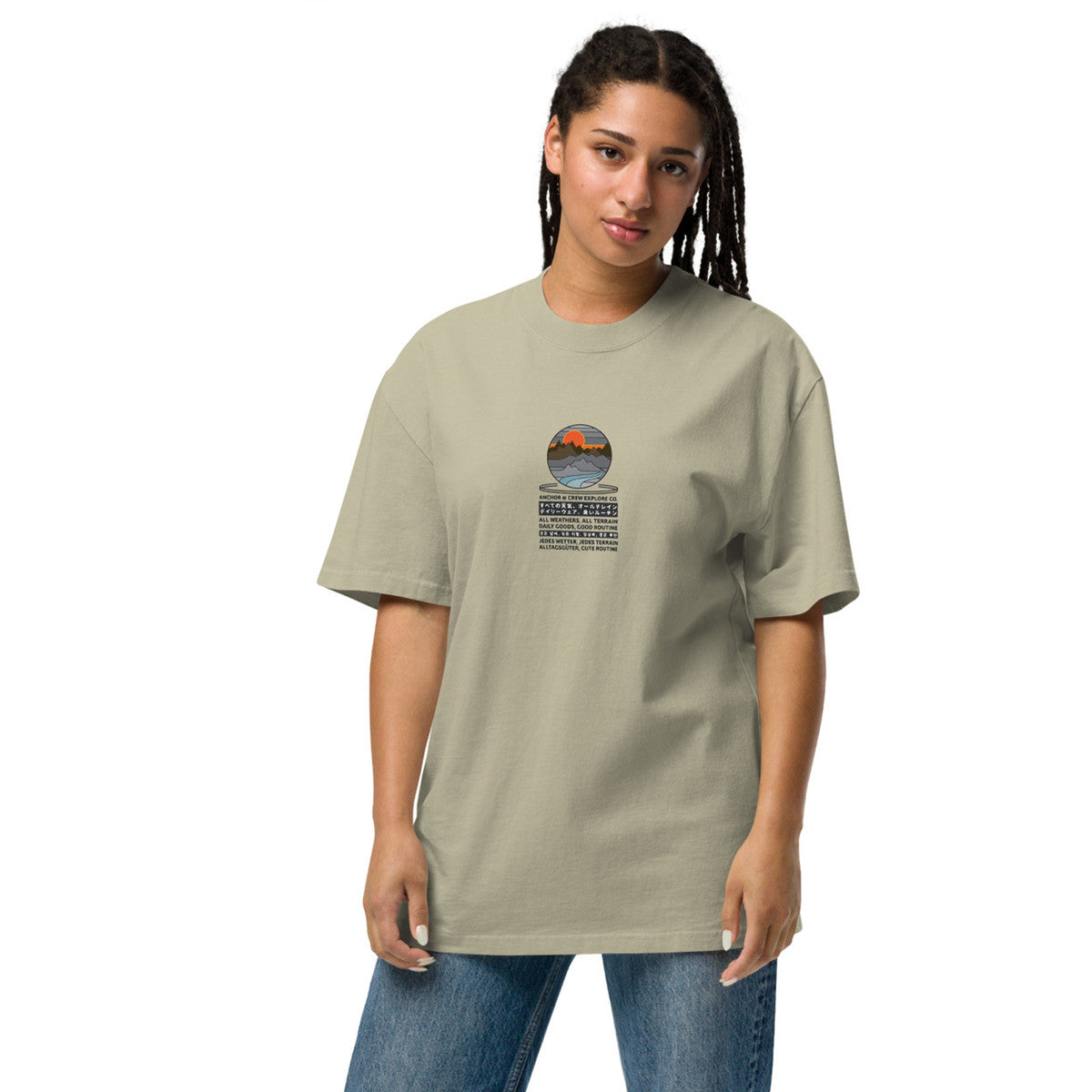 ANCHOR & CREW Panoramic Peaks Explore Co. Oversized Cotton T-Shirt 