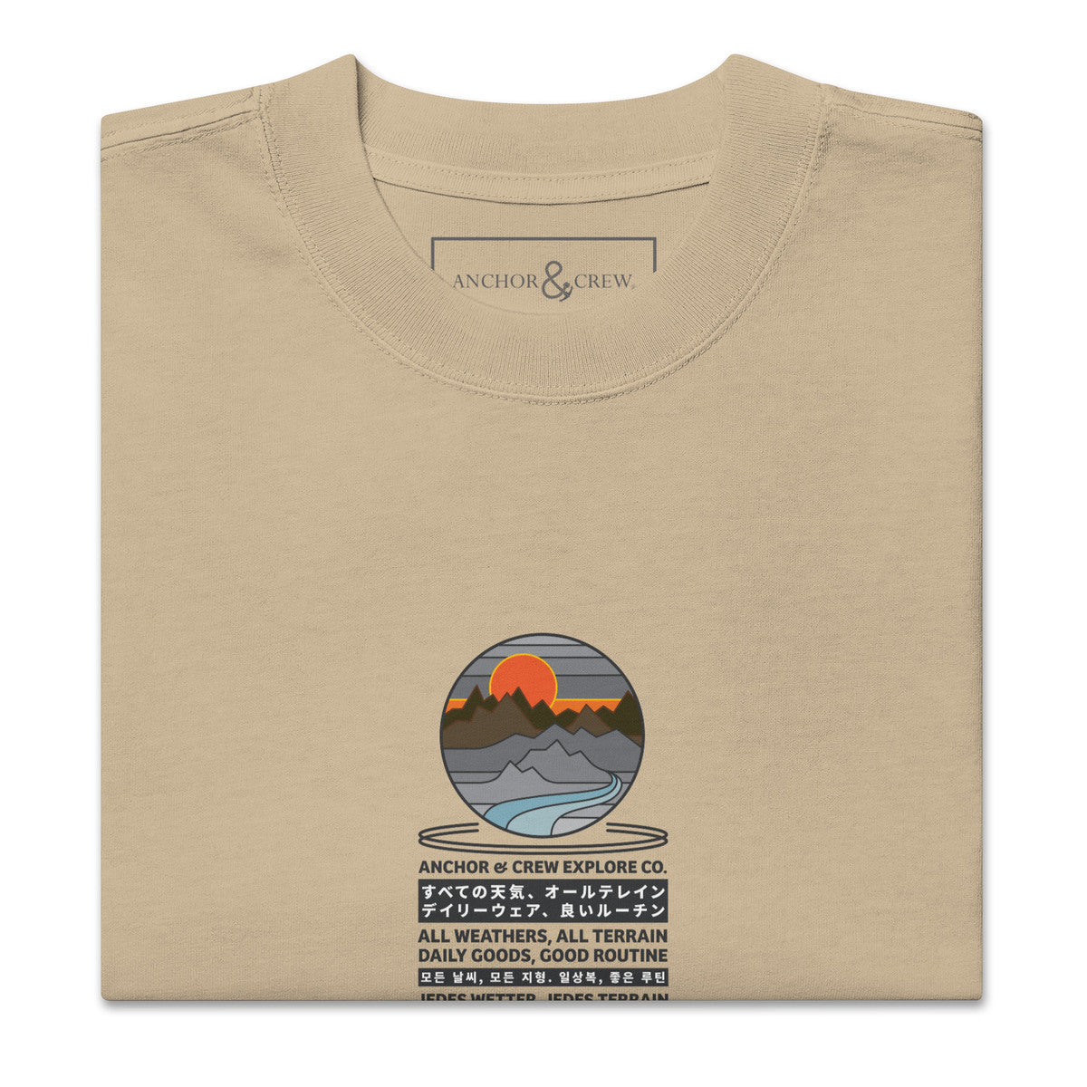 ANCHOR & CREW Panoramic Peaks Explore Co. Oversized Cotton T-Shirt 