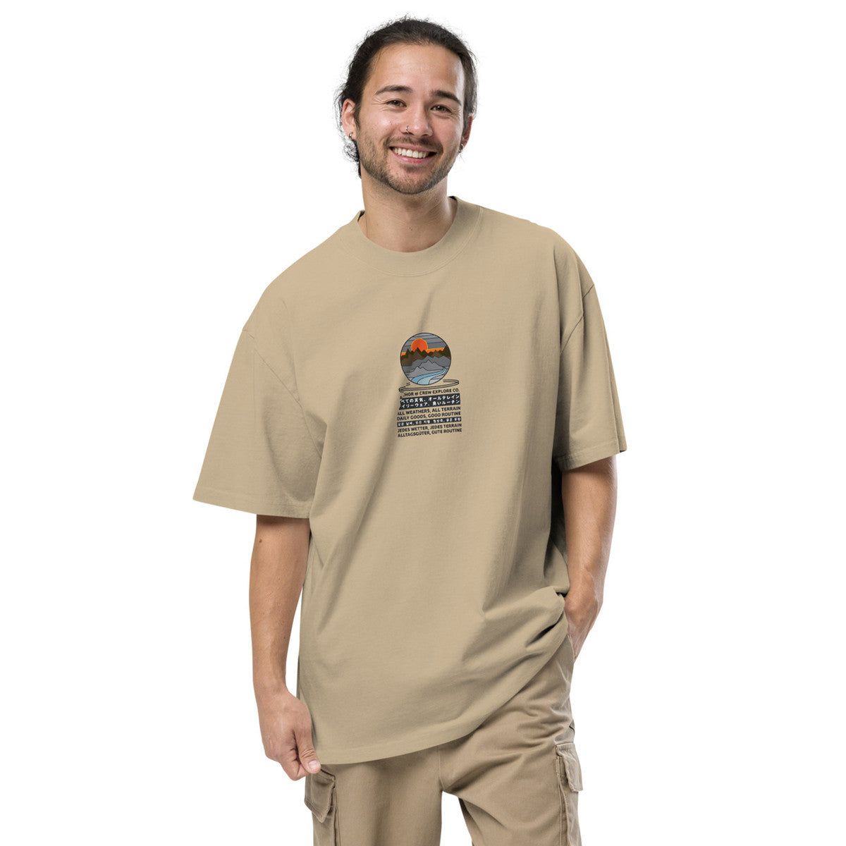 ANCHOR & CREW Panoramic Peaks Explore Co. Oversized Cotton T-Shirt 