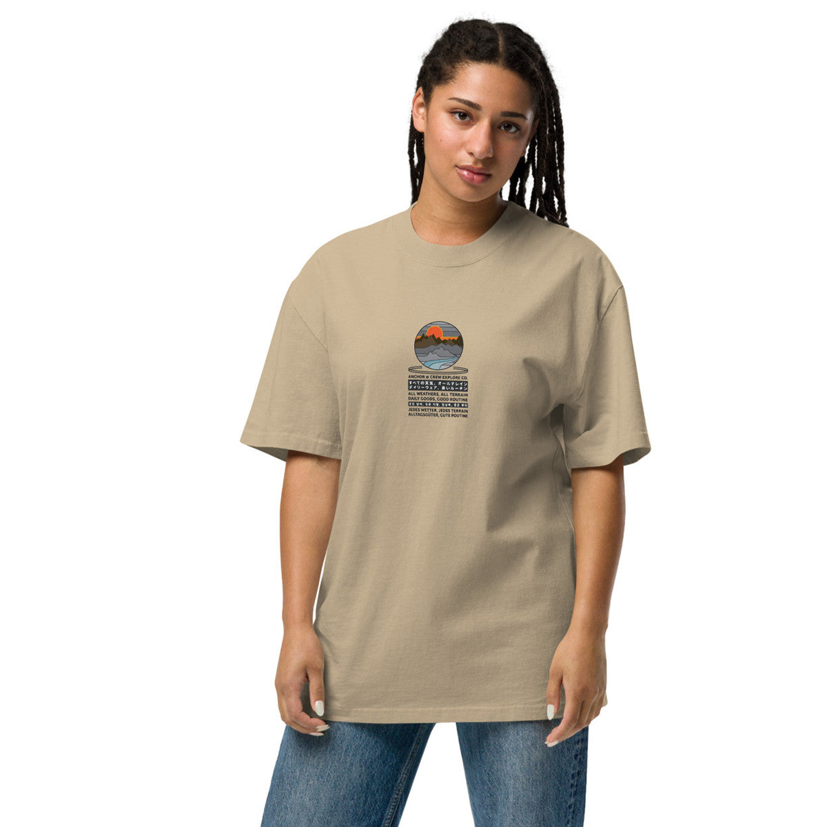 ANCHOR & CREW Panoramic Peaks Explore Co. Oversized Cotton T-Shirt 