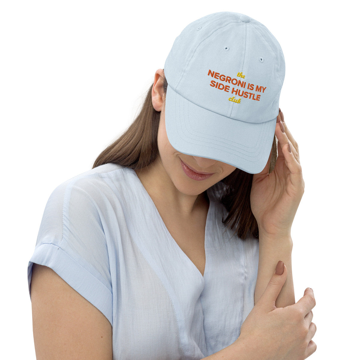ANCHOR & CREW Pastel Negroni Is My Side Hustle Club Chino Embroidered Cap