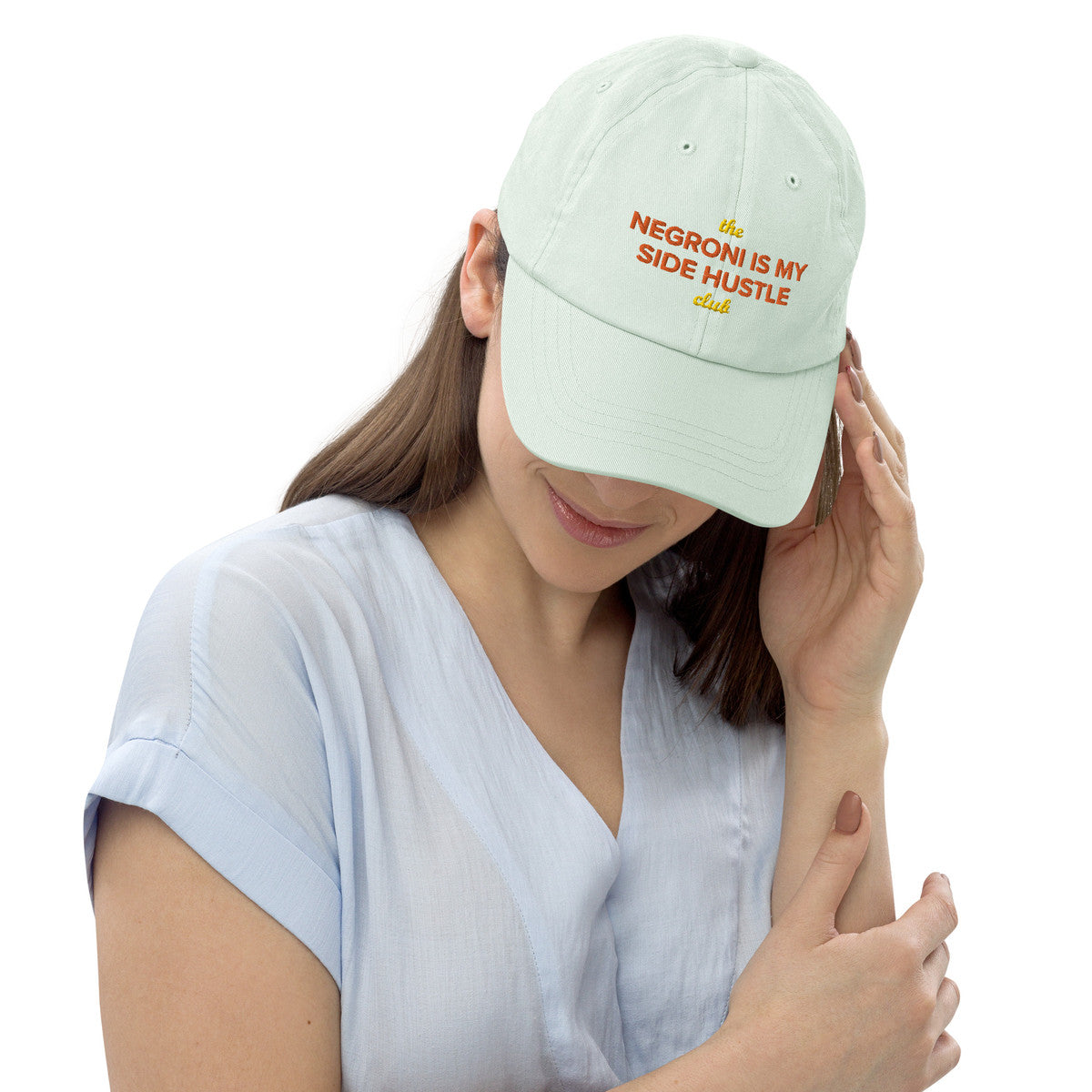 ANCHOR & CREW Pastel Negroni Is My Side Hustle Club Chino Embroidered Cap
