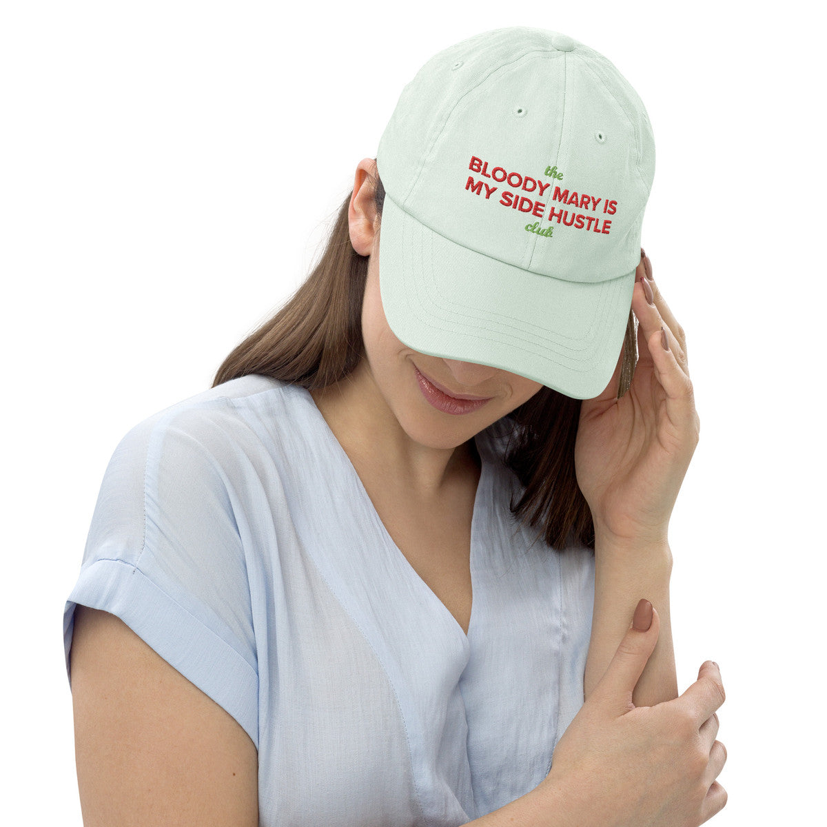 ANCHOR & CREW Pastel Bloody Mary Is My Side Hustle Club Chino Embroidered Cap
