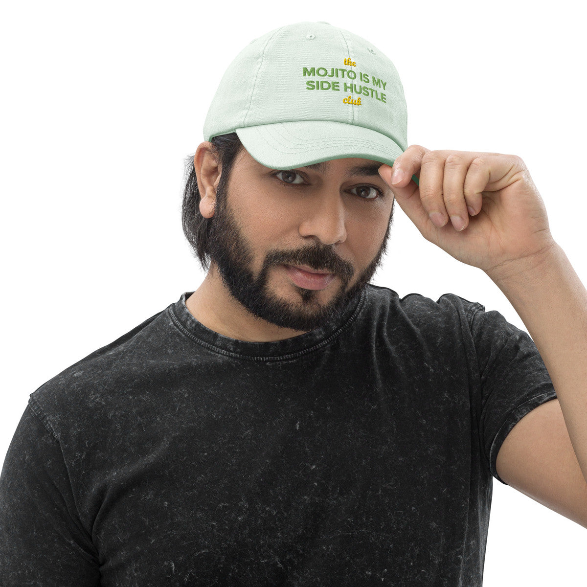 ANCHOR & CREW Pastel Mojito Is My Side Hustle Club Chino Embroidered Cap 
