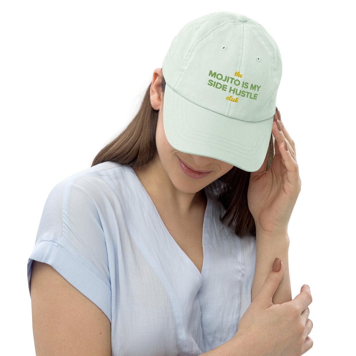 ANCHOR & CREW Pastel Mojito Is My Side Hustle Club Chino Embroidered Cap 