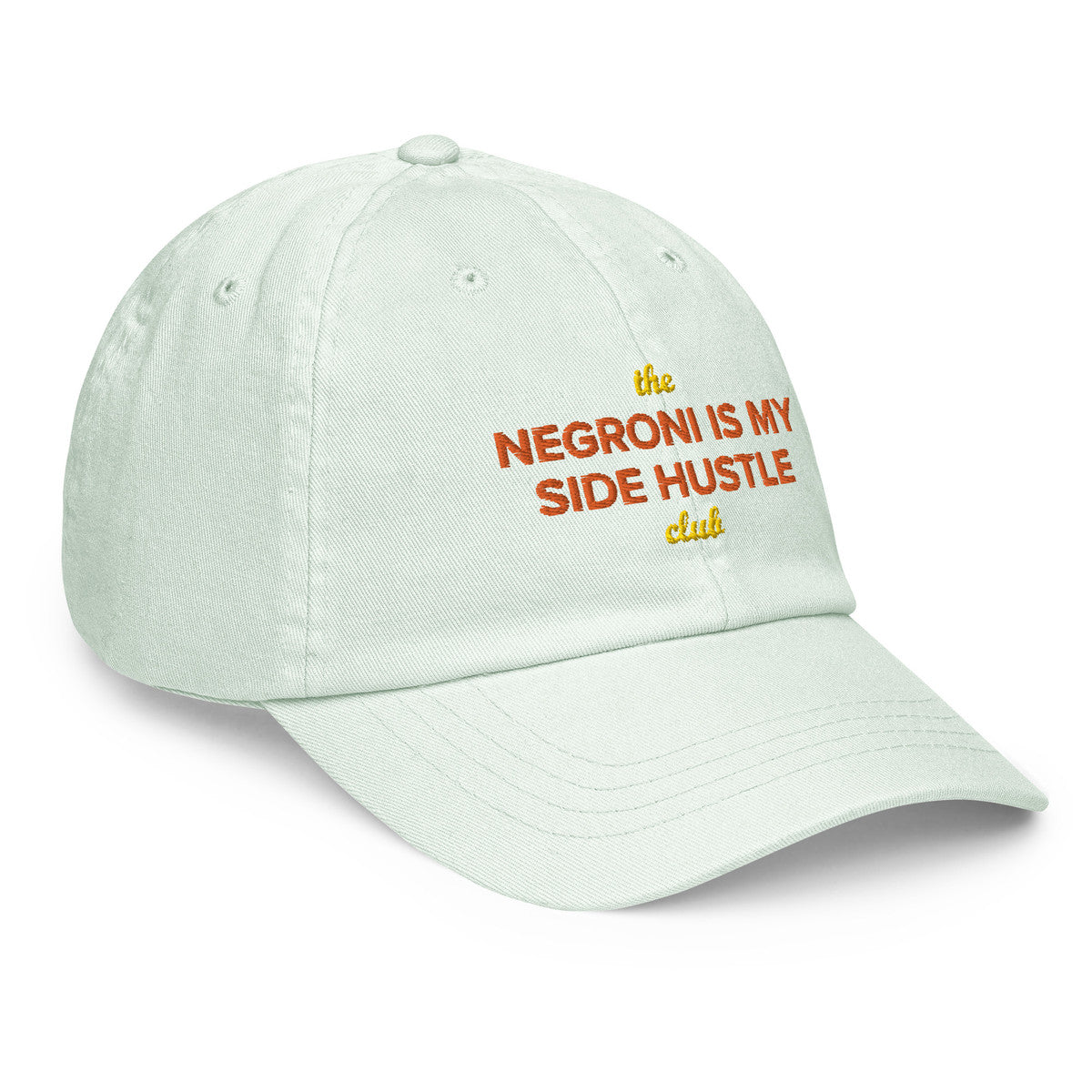 ANCHOR & CREW Pastel Negroni Is My Side Hustle Club Chino Embroidered Cap