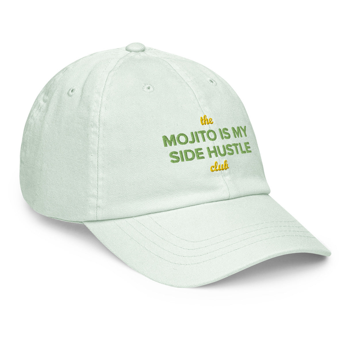 ANCHOR & CREW Pastel Mojito Is My Side Hustle Club Chino Embroidered Cap 