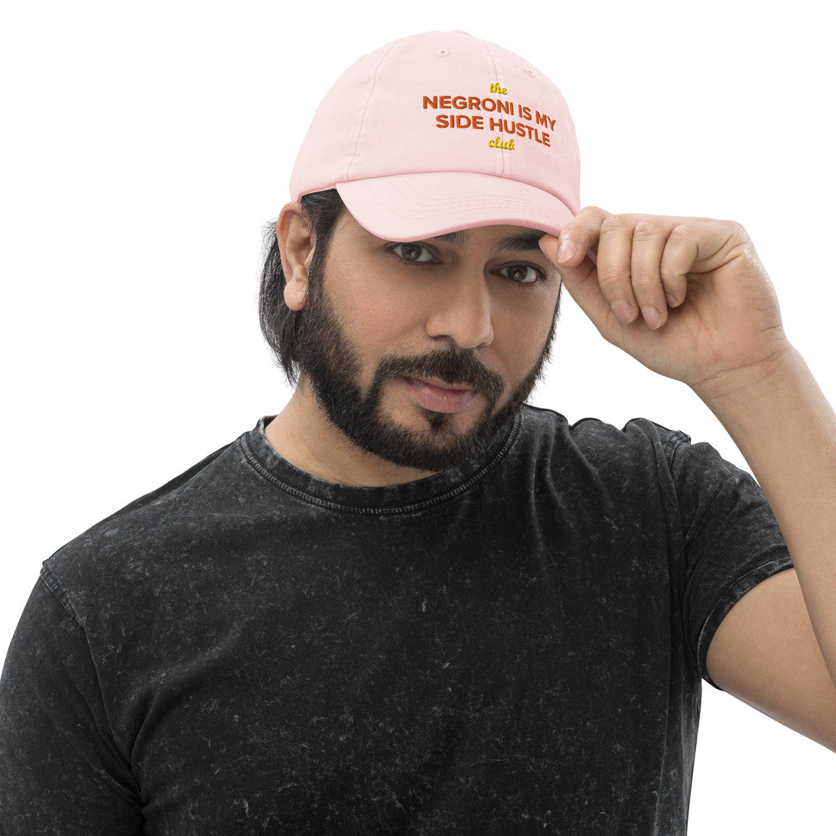 ANCHOR & CREW Pastel Negroni Is My Side Hustle Club Chino Embroidered Cap