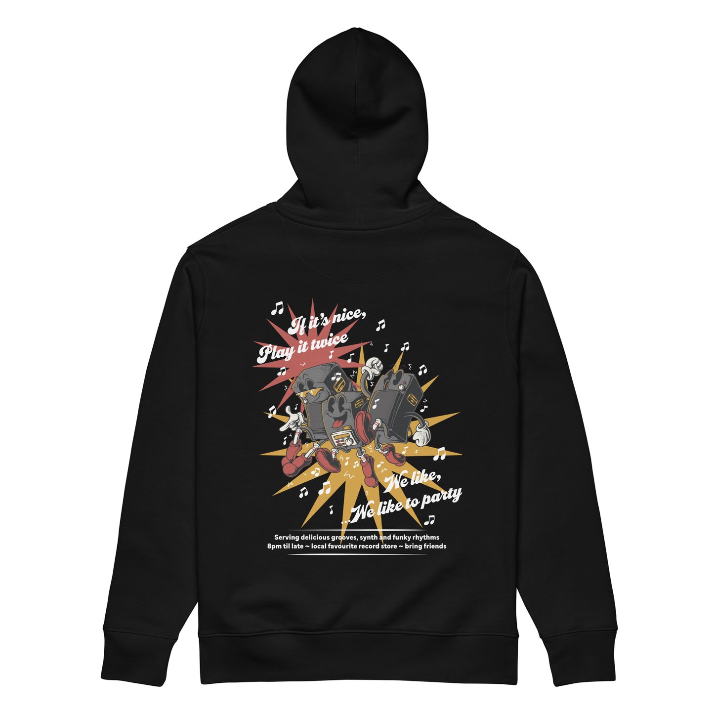 If It's Nice Play It Twice DISCO! Organic Cotton Embroidered Heavyweight Hoodie