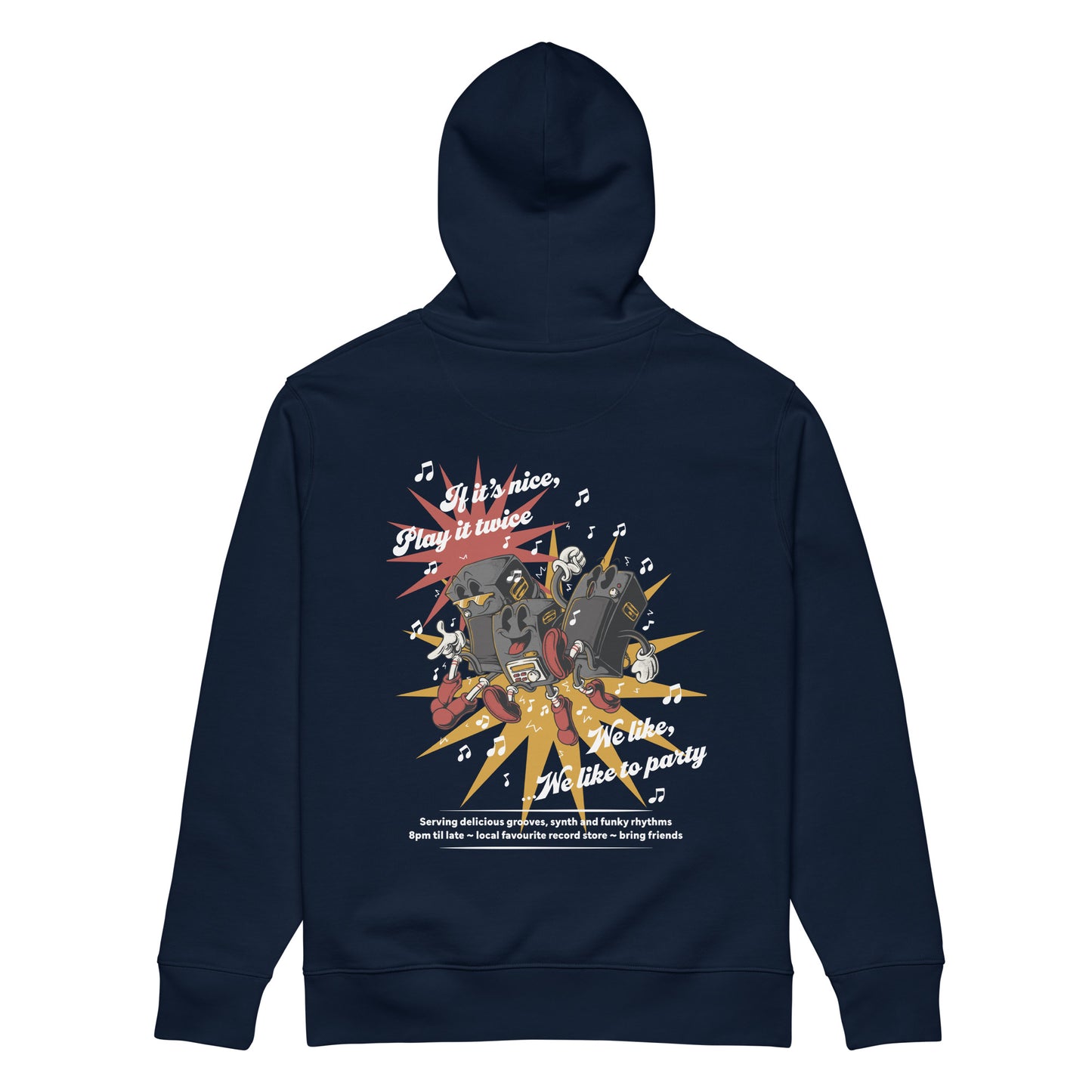 If It's Nice Play It Twice DISCO! Organic Cotton Embroidered Heavyweight Hoodie