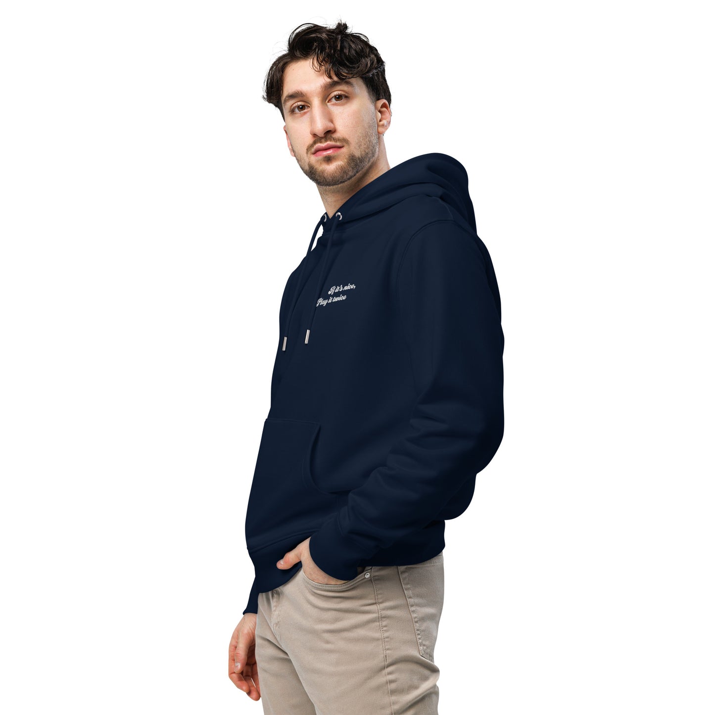 If It's Nice Play It Twice DISCO! Organic Cotton Embroidered Heavyweight Hoodie
