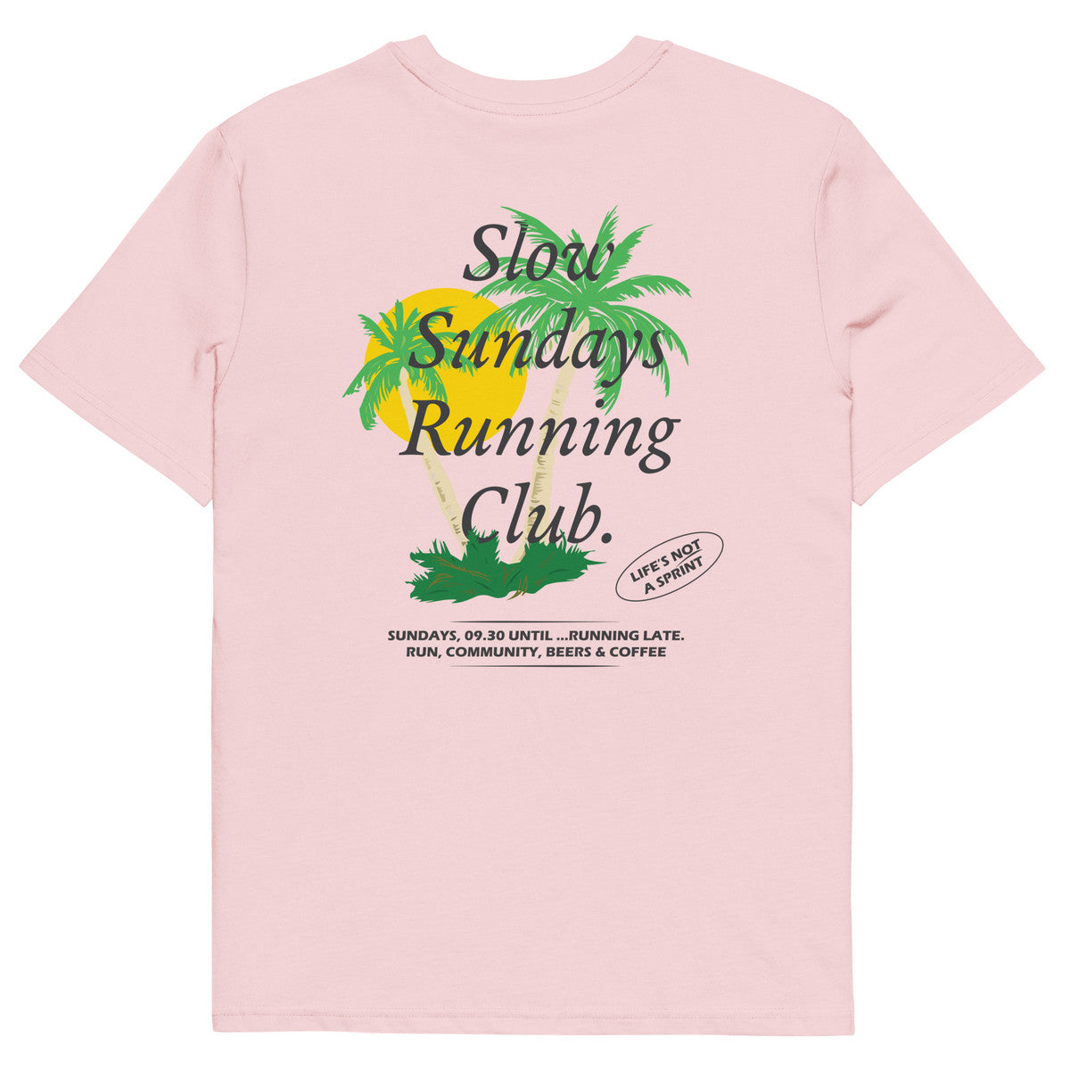 ANCHOR & CREW Palm Tree Slow Sundays Running Club Organic Cotton T-Shirt 