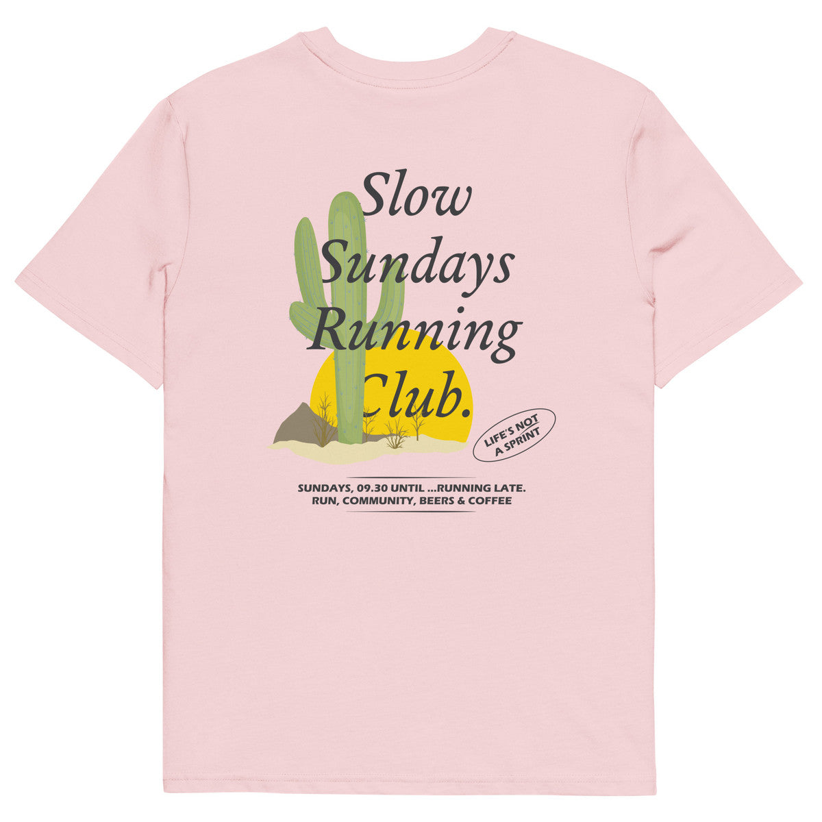 ANCHOR & CREW Cactus Slow Sundays Running Club Organic Cotton T-Shirt
